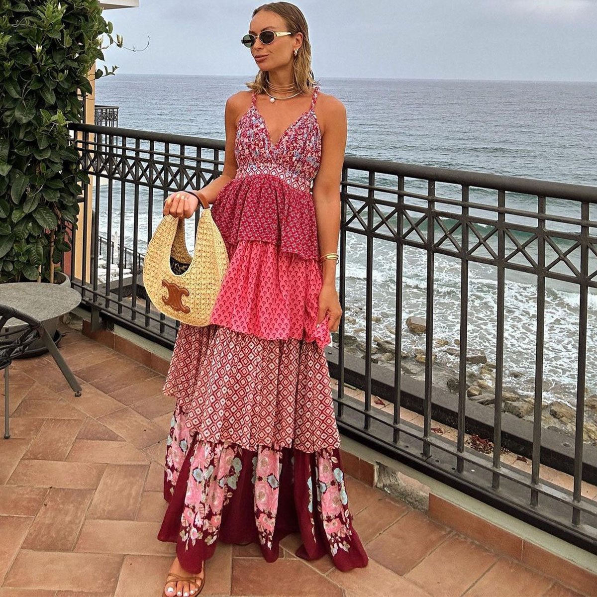 Ruffle Ethnic Maxi Dress